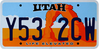 UT license plate Y532CW