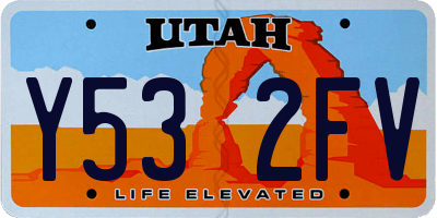 UT license plate Y532FV
