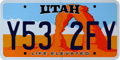 UT license plate Y532FY
