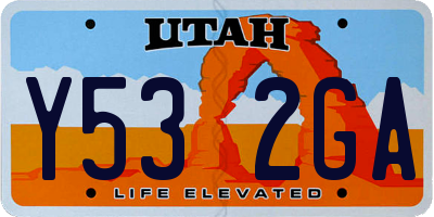 UT license plate Y532GA