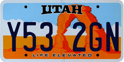 UT license plate Y532GN