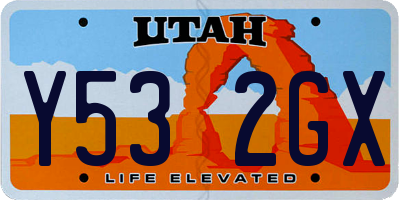 UT license plate Y532GX
