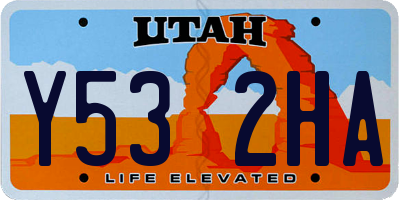UT license plate Y532HA