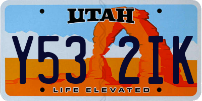 UT license plate Y532IK