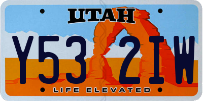 UT license plate Y532IW