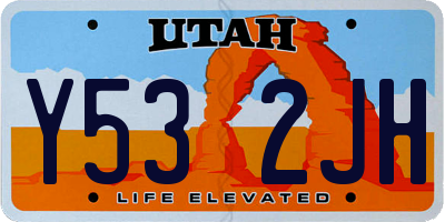 UT license plate Y532JH