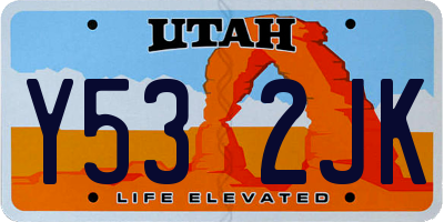 UT license plate Y532JK
