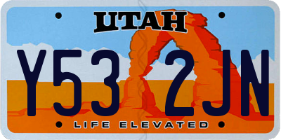 UT license plate Y532JN