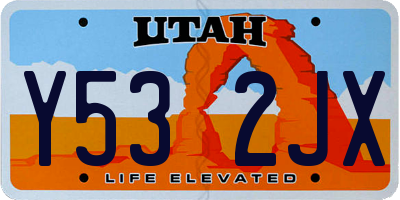 UT license plate Y532JX