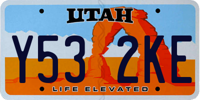 UT license plate Y532KE