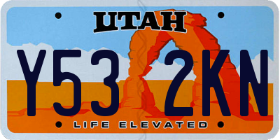 UT license plate Y532KN