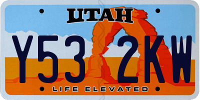 UT license plate Y532KW