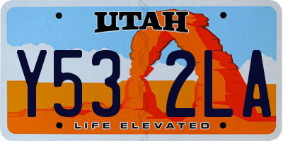 UT license plate Y532LA