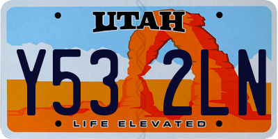 UT license plate Y532LN