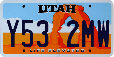 UT license plate Y532MW