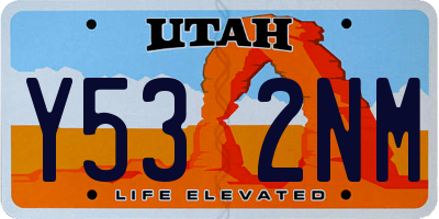 UT license plate Y532NM
