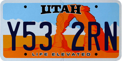 UT license plate Y532RN