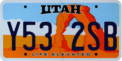 UT license plate Y532SB