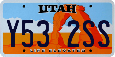 UT license plate Y532SS