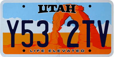 UT license plate Y532TV