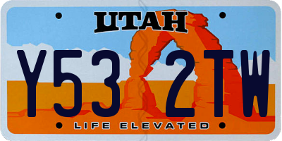 UT license plate Y532TW