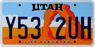 UT license plate Y532UH