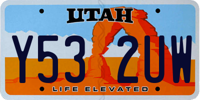 UT license plate Y532UW