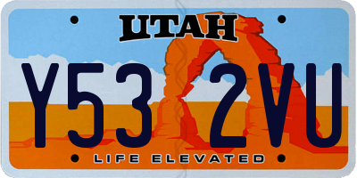 UT license plate Y532VU