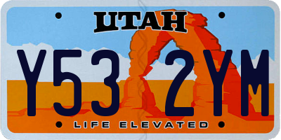 UT license plate Y532YM