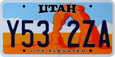 UT license plate Y532ZA