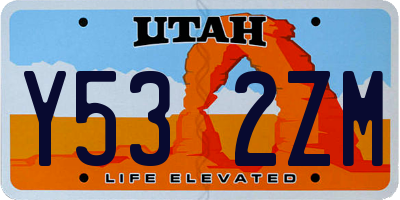 UT license plate Y532ZM