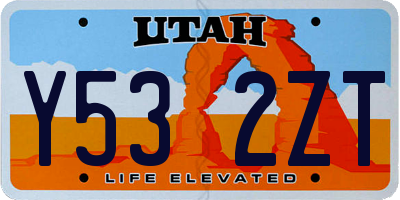 UT license plate Y532ZT