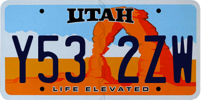 UT license plate Y532ZW