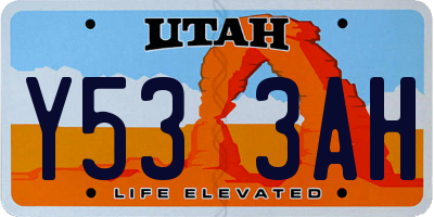 UT license plate Y533AH