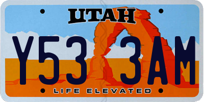 UT license plate Y533AM