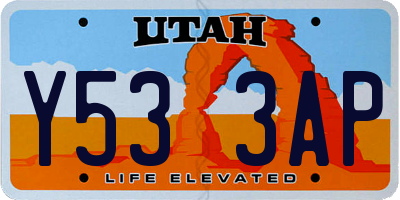 UT license plate Y533AP