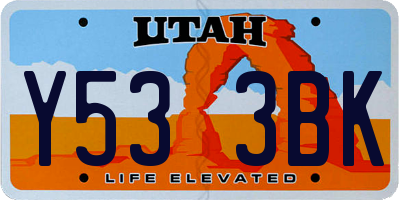 UT license plate Y533BK