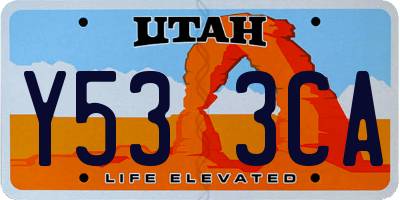 UT license plate Y533CA