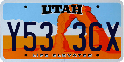 UT license plate Y533CX