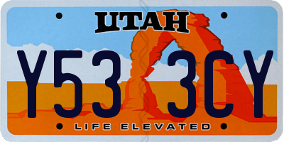 UT license plate Y533CY