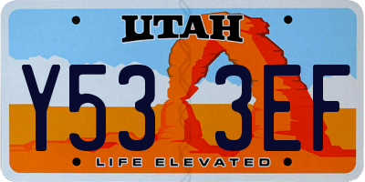 UT license plate Y533EF