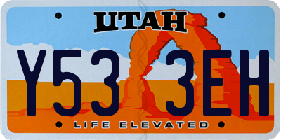 UT license plate Y533EH