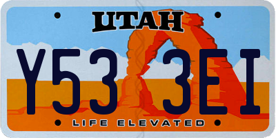 UT license plate Y533EI