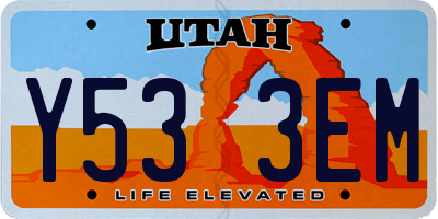 UT license plate Y533EM