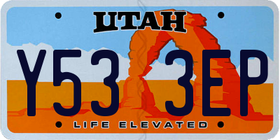 UT license plate Y533EP
