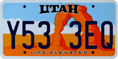 UT license plate Y533EQ
