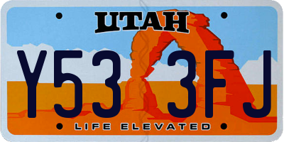 UT license plate Y533FJ