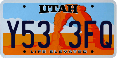 UT license plate Y533FQ