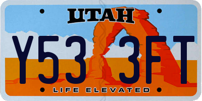 UT license plate Y533FT