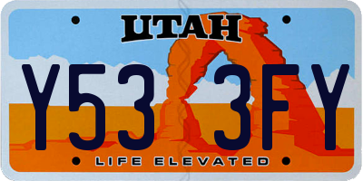 UT license plate Y533FY